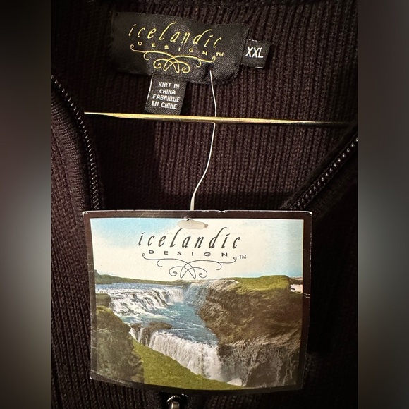 NWT ICELANDIC DESIGN Black 3/4 Mock Turtleneck 100% Cotton Ribbed HIP ZIP XXL - Picture 7 of 16
